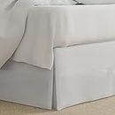 Lux Hotel Bedding Tailored Bed Skirt, Classic 14” Drop Length, Pleated Styling, King, White