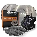 Brake X Replacement Brake Pads and Rotors Kit replacement for 2014-2017 Nissan Rogue | Advanced X Rotors and Alpha Ceramic Brake Pads [Front and Rear]