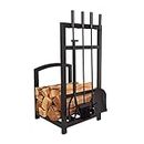 Firewood Racks Wood Firewood Storage Rack, Fireplace Log Holder Kit, Stable Metal Wrought Iron Rack, Used For Indoor And Outdoor Stove And Firewood Stacking, 40x35x68cm