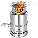 TOMSHOO Camping Stove Lightweight Wood Stove Solidified Alcohol Stove Portable Outdoor Hiking Picnic BBQ (B-Plus)