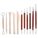 AIEX 11pcs Clay Sculpting Tools Set, Double-Sided Pottery Clay Tool Set with Stainless Steel Points and Wooden Handle Modeling Clay Sculpting Tools for DIY Crafts Sculpture Ceramics Artwork
