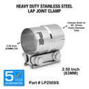 Exhaust Lap Joint Band 1.75" 45mm - 3" Inch 76mm Coupler Clamp Stainless Steel