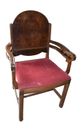 Red Art Deco Bedroom Vanity Upholstered Arm Chair by Bassett Furniture Co