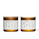 DANS UN JARDIN - Relaxing Candle Duo for Home Made in Canada - Lavender, Chamomile, Eucalyptus & More - Scented Candle with Essential Oils - 3 Wick Candles - Candle for a Restful Sleep - 2 x 360gr