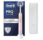 Oral-B Pro 3 Electric Toothbrushes For Adults, Gifts For Women / Men, 1 3D White Toothbrush Head & Travel Case, 3 Modes with Teeth Whitening, 2 Pin UK Plug, 3500, Pink