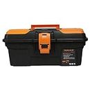 Taparia PTB13 Compact Plastic Tool Box with Organizer (Orange and Black)