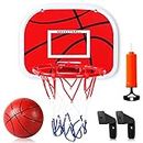 Basketball Hoop Indoor Mini Basketball Hoop for Kids, Wall Mounted Shooting Basketball Game with Net Ball and Pump, Sport Outdoor Bedroom Toys for Boys Girls 6 7 8 9 Year Old Birthday Gift