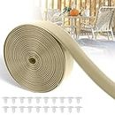 LukLoy 2" Wide Vinyl Straps for Patio Chairs Repair 20ft Long Patio Garden Furniture Replacement Straps with 20 Rivets (Driftwood)