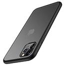 TENDLIN Compatible with iPhone 11 Pro Case Translucent Matte Hard Back with Soft Silicone Bumper Comfortable Case (Black)
