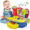 hahaland Baby Toys 12-18 Months Development, Toddler Toys for 1 2 3 Year Old Boys Girls Gifts, Multifunctional Music Light Workbench for 18M+