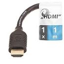 valonic HDMI Cable - 1m, 4k, Full HD, ARC, high Speed, Ultra HD, ethernet - for TV, PS4, Xbox, 30 AWG, Black
