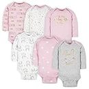 Gerber Baby Girls' 6-pack Long-sleeve Onesies Bodysuits, Princess Pink, 0-3 Months