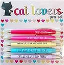 2023 Pet Lovers Pens with Funny Phrase,Easy Glide Gel Pen,Funny Black Ink Pens,Cute Cat & Dog Lovers Ball Point Pens,Kawaii Writing Pens Set for Kids Stationery Gift Office School Supplies Acces (Cat)