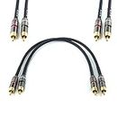 WJSTN RCA to RCA Cable 1ft Stereo Audio Cable,1rca to 1rca Cable Short Apply to with Speaker, AMP, Turntable, Receiver, Home Theater, Subwoofer, Double Shielded 2Pack