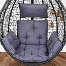 SWINGZY Cushion for Hanging Basket Chair Swing/Outdoor Egg Swing Chair Soft Cushion/Jhula Seat Padded Pillow Cushion/Swing Chair Cushion with Polyester Cloth - (Grey)