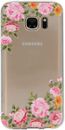 Funda para teléfono celular Samsung Galaxy S7 Edge con flores transparentes lirios peonía - transparente y rosa-