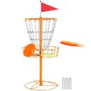 Portable Disc Golf Basket Flying Disc Golf Practice Basket Indoor/Outdoor Orange
