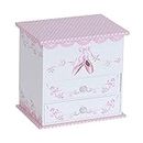 Angel Girl's Wooden Musical Ballerina Jewelry Box with Fashion Paper Overlay