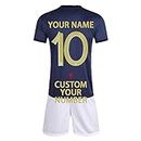 Custom Soccer Jerseys for Kids Adults Personalized 2022 Cup Team Uniform with Name Number Shorts Set Gifts Camiseta de Futbol France-A Small