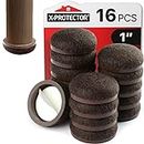 Felt Pads X-Protector – 16 PCS Felt Furniture Pads – 1” Formed Floor Protectors for Furniture Legs – Chair Sliders for Hardwood Floors – Anti-Scratch Furniture Feet Pads – Effective Protection