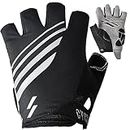 Yobenki Cycling Gloves for Men Women, Breathable Bike Gloves, Anti-slip Shock-absorbing Pad MTB Gloves Half Finger Gloves for Gym, Riding, Workout, Fitness(Black,M)