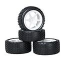RCMOXETO 12mm hex RC Wheels and Tires 1/10 Buggy Wheels and Tyres Tires RC Off Road Tires Tyre Preglued 4PCS with Foam Inserts 1/14 RC Buggy Tyres for LOSI Tamiya WLtoys Traxxas Redcat HSP Racing Car