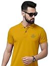 FTX Men Polo Neck Half Sleeve Yellow Tshirt (848_9)_L