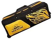 MEXON Fully Padded Cricket Kit Bag with Tractor Wheels, Large, Black/Yellow