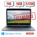 ON SALE HP 14" i5 Full HD Laptop 16GB RAM 512GB SSD Win10Pro Webcam Business PC