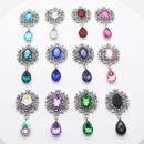 Water Drop Brooch Button Wedding Decoration DIY Sewing Clothing Accessories 5Pcs