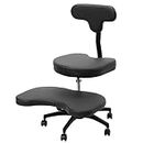 VIVO Ergonomic Cross Legged Chair with Wheels, Home and Office, Versatile Kneeling Chair, Height Adjustable, Yoga Desk Chair, Black, CHAIR-CL02B
