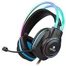 Zebronics Jet PRO Premium Wired Gaming On Ear Headphone with LED for Headband + earcups, 40mm Neodymium Drivers, 2 Meter Braided Cable, with mic, Suspension Design, 3.5mm + USB Connector (Black, Blue)