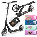 Scooter plegable con ruedas grandes para niños, adolescentes y adultos
