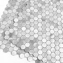 BeNice Peel and Stick Backsplash Kitchen Tiles,Stick on Backsplash Peel and Stick Mosaic Tiles Penny Hexagon Backsplash Small Tiles Metal Backsplash(10PCS,Silver)