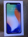 iPhone X 256bg Silver BOX ONLY + Instruction + Stickers + Oem Headphones