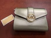 Michael Kors Women's Wallet Carmen Medium Flap bifold in Pale Gold