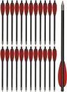 WANVZMR 6.3" Carbon Pistol Crossbow Bolts with Sharp Steel Tips, Mini Crossbow Arrows for 50-80lbs Pistol Crossbow for Adults Great for Shooting Target Practice Small Hunting Archery (24pcs red)