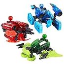 Zing Klikbot Megabots - Confezione da 3 – Verde, Blu e Rosso – Figure giocattolo con accessori unici – per bambini 8 Plus