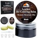 Black Leather Repair Kit, Black Leather Recoloring Balm, Leather Dye - Restore & Renew Scratch, Faded and Aged Leather & Vinyl Couches, Boots, Car Seats or Leather Furniture