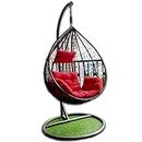CITE Single Seater Heavy Iron Hanging Egg Swing Lounge Chair with Tufted Soft Deep Cushion Backyard Relax for Indoor, Outdoor, Balcony, Deck, Patio, Home & Garden (Black)