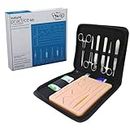 Suture Kit | Kits of Medicine | HD Suture Guides Included | Complete Suture Practice Kit For Medical Students, Veterinarians, Nurses | Durable Silicone Skin Suture Pad | Great Gift