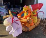 Winnie the Pooh Christmas Airblown Inflatable Sleigh Tigger Eeyore Gemmy Disney