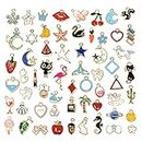 Street27 50PCS Mixed Assorted Gold Plated Enamel Pendants Animal Moon Star Fruit Charm Pendant DIY for Necklace Bracelet Jewelry Making and Crafting