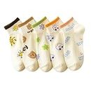 SWEET CABOODLES Women's Ankle Socks for Casual & Sports Multicolor Odour Free Fancy Multi design Socks Pack (Cream)