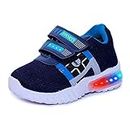 Redburg Kids LED Light Up Shoes, LED Sneaker, Casual Shoes for Kids, Outdoor/Sports/Running Shoes (NB-SKBLT51_4.5-5 YR) Blue