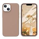 GUAGUA Case for iPhone 13 6.1 Inch Brown Liquid Silicone Soft Gel Rubber Slim Thin Microfiber Lining Cushion Texture Cover Shockproof Protective Anti-Scratch Phone Case for iPhone 13 2021 Chocolate