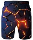 ALISISTER Costumi Uomo Mare novità 3D Geometria Stampare Pantaloncini da Bagno Estate Holiday Asciugatura Veloce Calzoncini con Fodera in Rete XL