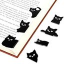 7 Stück Katze Lesezeichen für Frauen Magnetische Lesezeichen Schwarze Niedliche Katzen Buchmarker Clip für Katzenliebhaber Buchseiten Marker für Lehrer, Studenten, Buchliebhaber