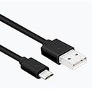 Hasmx Câble micro USB de 3 m pour Amazon Fire TV Stick, Kindle, téléphone Android, câble de chargement USB et adaptateur secteur AC/DC pour la maison, etc. (Noir)