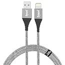 Dyazo 6 ft Apple Mfi Certified Charging & Sync Nylon Braided Cable with Flexi Head Technology Compatible with iPhone XS/Max/XR/X/8/8 Plus/7/7 Plus/6/6 Plus/6S/6S (pack of 1)
